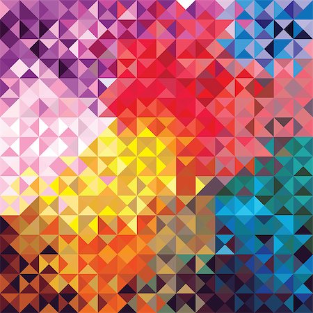 farbspektrum - Retro seamless pattern of geometric shapes. Colorful mosaic banner. Geometric triangle vector hipster background. Stockbilder - Microstock & Abonnement, Bildnummer: 400-06854510