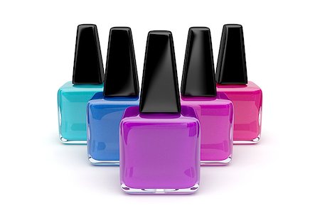 Group of nail polishes on white background Stock Photo - Budget Royalty-Free & Subscription, Code: 400-06854909