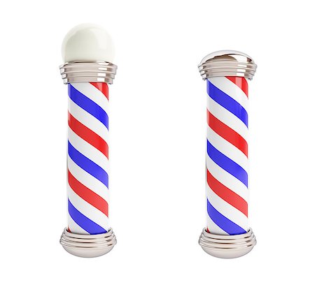 simsearch:400-08955424,k - Barber Pole 3d Illustrations on a white background Stock Photo - Budget Royalty-Free & Subscription, Code: 400-06854944