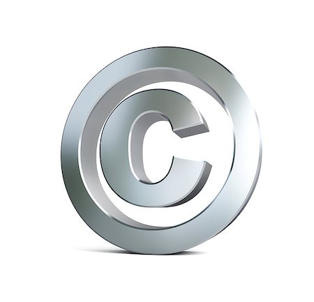 metal copyright sign 3d Illustrations on a white background Foto de stock - Super Valor sin royalties y Suscripción, Código: 400-06854955