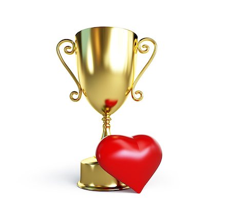 simsearch:400-04094509,k - trophy cup heart 3d Illustrations on a white background Foto de stock - Super Valor sin royalties y Suscripción, Código: 400-06854956