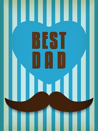 father cartoon - Vector - Happy Father Day Mustache Love Photographie de stock - Aubaine LD & Abonnement, Code: 400-06855092