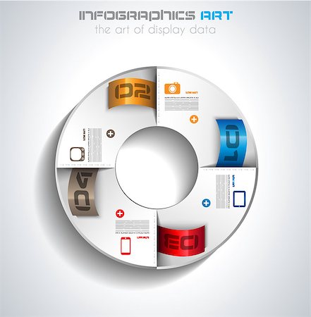 pie chart vector - Infographic design template with paper tags. Ideal to display information, ranking and statistics with orginal and modern style. Foto de stock - Super Valor sin royalties y Suscripción, Código: 400-06855101