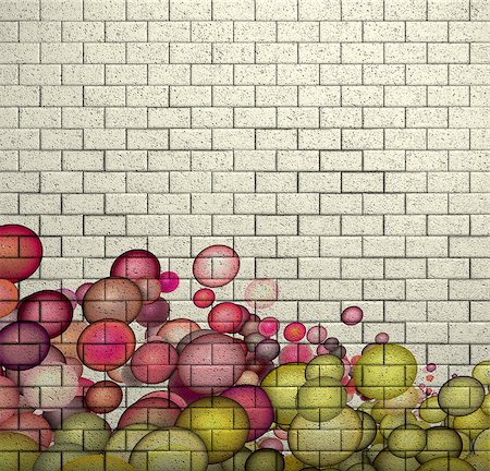 3d mosaic tile brick wall with pink bubble pattern Stockbilder - Microstock & Abonnement, Bildnummer: 400-06855271