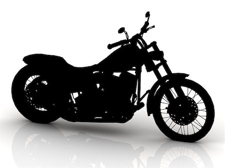 Black motorcycle conceptual model on a white background Stock Photo - Budget Royalty-Free & Subscription, Code: 400-06855558