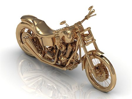 Golden statuette of a powerful motorcycle on a white background Stock Photo - Budget Royalty-Free & Subscription, Code: 400-06855559