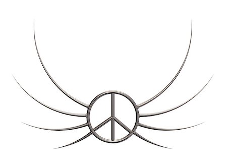 simsearch:400-06419591,k - pacific symbol with thorns - 3d illustration Photographie de stock - Aubaine LD & Abonnement, Code: 400-06855593