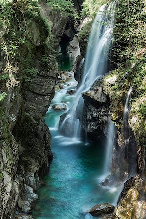 waterfall and the horrid of the river San Bernardino in the wilderness Val Grande, Piedmont Stock Photo - Budget Royalty-Free & Subscription, Code: 400-06855728