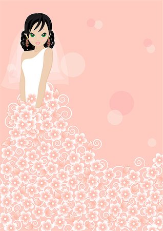 girl in a flower dress on pink background Stock Photo - Budget Royalty-Free & Subscription, Code: 400-06855758