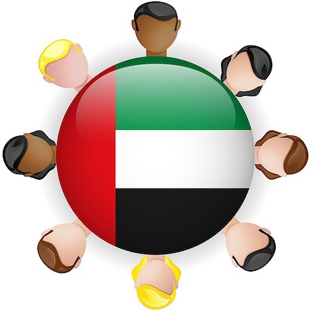 United Arab Emirates Flag Button Teamwork People Group - Vector Stock Photo - Budget Royalty-Free & Subscription, Code: 400-06855894