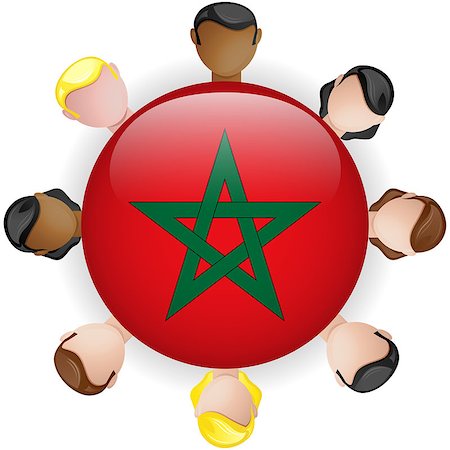 Morocco Flag Button Teamwork People Group - Vector Stock Photo - Budget Royalty-Free & Subscription, Code: 400-06855907