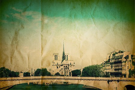 rheims - retro style Notre Dame Cathedral in Paris France (French for Our Lady of Paris) Stock Photo - Budget Royalty-Free & Subscription, Code: 400-06856206