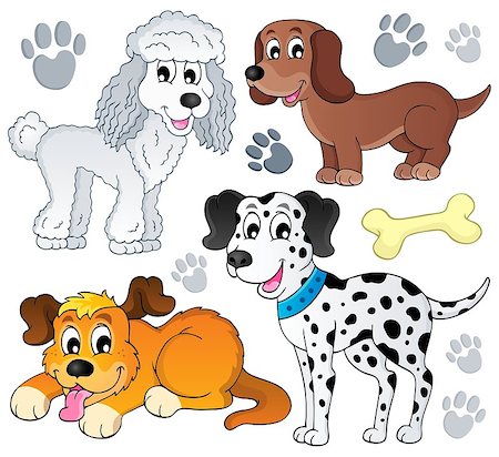 simsearch:400-08107152,k - Image with dog topic 3 - eps10 vector illustration. Foto de stock - Royalty-Free Super Valor e Assinatura, Número: 400-06856654