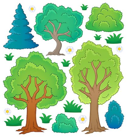 simsearch:400-04267385,k - Tree theme collection 1 - eps10 vector illustration. Stockbilder - Microstock & Abonnement, Bildnummer: 400-06856660