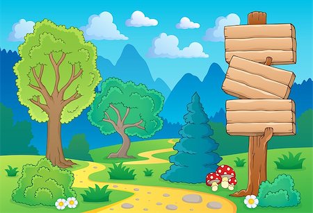 simsearch:400-08621985,k - Tree theme landscape 2 - eps10 vector illustration. Stock Photo - Budget Royalty-Free & Subscription, Code: 400-06856663