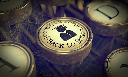 Back to Scool Button on Old Typewriter. Grunge Background for Your Publications. Stock Photo - Budget Royalty-Free & Subscription, Code: 400-06856779