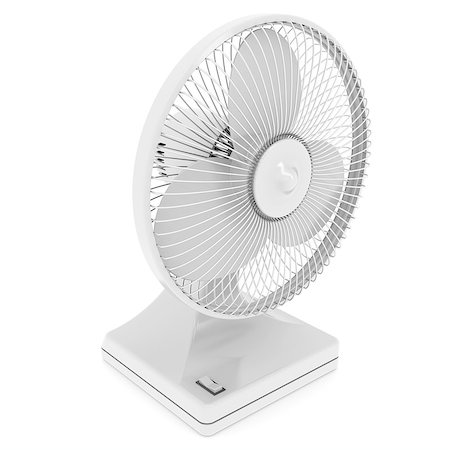 Electric fan. Isolated render on a white background Stock Photo - Budget Royalty-Free & Subscription, Code: 400-06856856