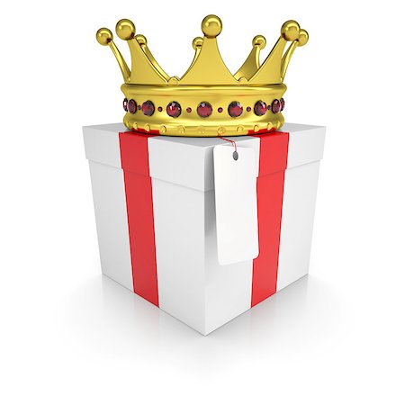 simsearch:400-04987781,k - A gift with a crown. Isolated render on a white background Stock Photo - Budget Royalty-Free & Subscription, Code: 400-06856875
