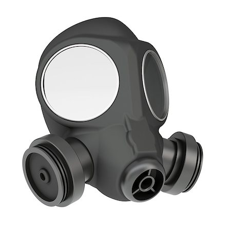 Gas mask. Isolated render on a white background Stock Photo - Budget Royalty-Free & Subscription, Code: 400-06856872