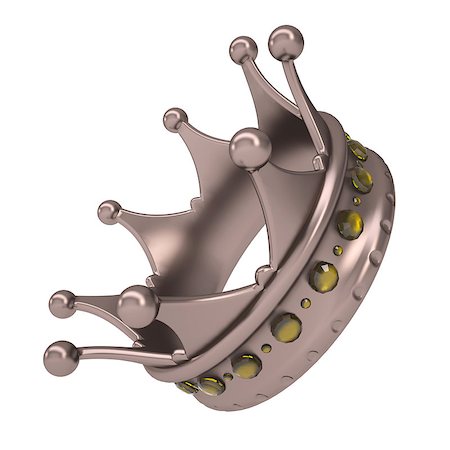 simsearch:400-06856945,k - Bronze crown decorated with yellow sapphires. Isolated render on a white background Photographie de stock - Aubaine LD & Abonnement, Code: 400-06856930