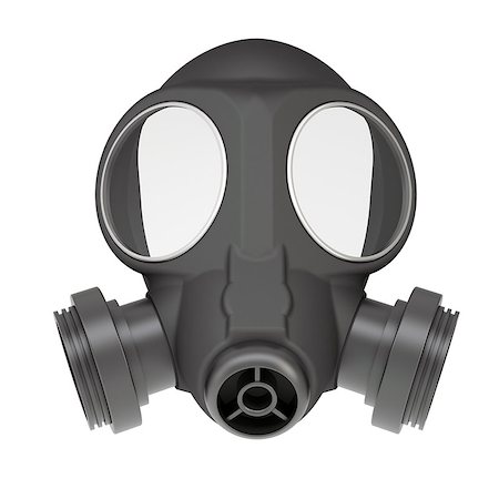 Gas mask. Isolated render on a white background Stock Photo - Budget Royalty-Free & Subscription, Code: 400-06856975