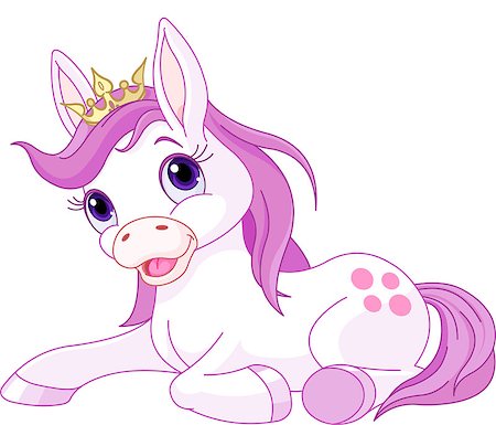 Illustration of cute horse princess resting Stock Photo - Budget Royalty-Free & Subscription, Code: 400-06856981