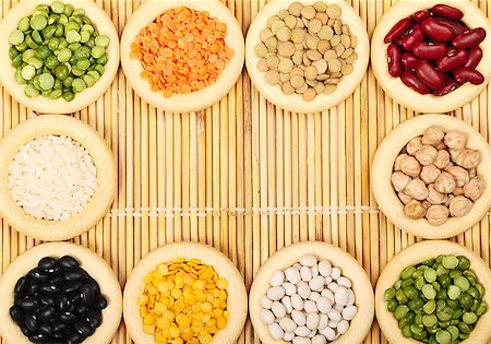 red lentil - Cuisine choice. Cooking ingredients. Grasses of lentils, peas, rice and haricots Stock Photo - Budget Royalty-Free & Subscription, Code: 400-06857047