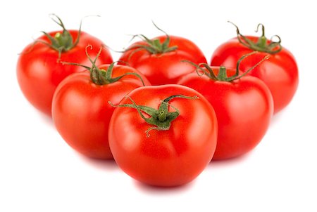 simsearch:400-07295971,k - Six ripe red tomato isolated on white background Stock Photo - Budget Royalty-Free & Subscription, Code: 400-06857491