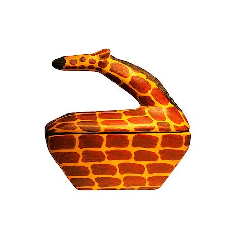 Giraffe Figurine box container with isolated white background Stock Photo - Budget Royalty-Free & Subscription, Code: 400-06857701