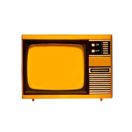 old frame television with isolated white background Stock Photo - Budget Royalty-Free & Subscription, Code: 400-06857702