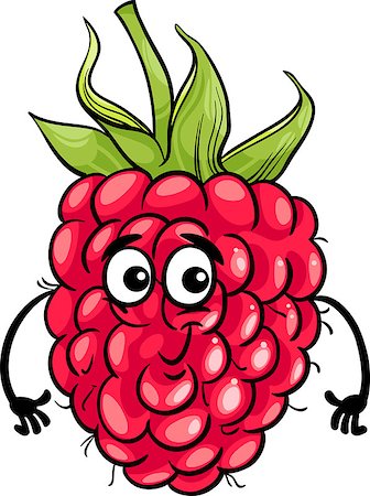 simsearch:400-06866586,k - Cartoon Illustration of Funny Raspberry Fruit Food Comic Character Stock Photo - Budget Royalty-Free & Subscription, Code: 400-06857854