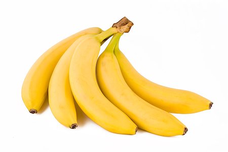 simsearch:400-06862060,k - Bunch of five fresh bananas, tropical fruits isolated on white Foto de stock - Royalty-Free Super Valor e Assinatura, Número: 400-06858061