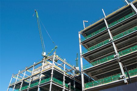 steel beams - Steel Girders Construction Site with Crane Stock Photo - Budget Royalty-Free & Subscription, Code: 400-06858118