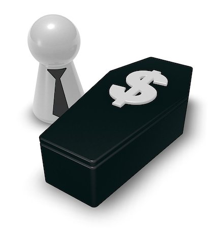 drizzd (artist) - play figure with tie and casket with dollar symbol on white background - 3d illustration Foto de stock - Royalty-Free Super Valor e Assinatura, Número: 400-06858145