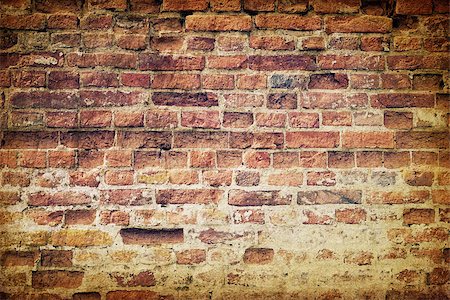 simsearch:400-06848095,k - Vintage old weathered brick wall Photographie de stock - Aubaine LD & Abonnement, Code: 400-06858455