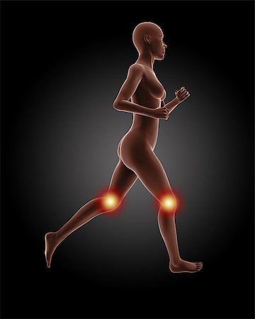 3D render of a running female medical skeleton Stock Photo - Budget Royalty-Free & Subscription, Code: 400-06858543