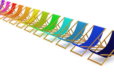 Set of colorful beach chairs Photographie de stock - Aubaine LD & Abonnement, Code: 400-06858556