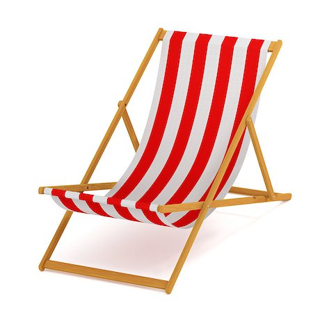 Beach chair red and white striped Photographie de stock - Aubaine LD & Abonnement, Code: 400-06858564