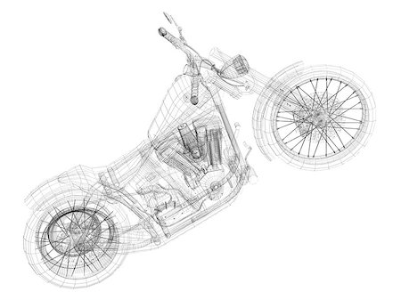 simsearch:400-08498522,k - Sketch concept motorcycle on a white background Photographie de stock - Aubaine LD & Abonnement, Code: 400-06858707