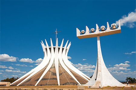 Cathedral Metropolitana Nossa Senhora Aparecida The Metropolitan Cathedral of Brasilia city capital of Brazil UNESCO World Heritage site is an expression of the geniality of the architect Oscar Niemeyer Stock Photo - Budget Royalty-Free & Subscription, Code: 400-06859268