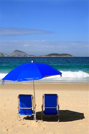 rio de janeiro city ipanema - blue deckchair on ipanema beach rio de janeiro brazil Stock Photo - Budget Royalty-Free & Subscription, Code: 400-06859313