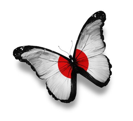 Japanese flag butterfly, isolated on white Stock Photo - Budget Royalty-Free & Subscription, Code: 400-06859482