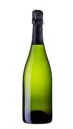 foodphoto (artist) - green glass wine bottle on white background Stock Photo - Budget Royalty-Free & Subscription, Code: 400-06859679