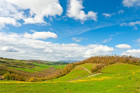 simsearch:400-06415579,k - Farmhouse and Green Sloping Meadows of Tuscany Stock Photo - Budget Royalty-Free & Subscription, Code: 400-06859771