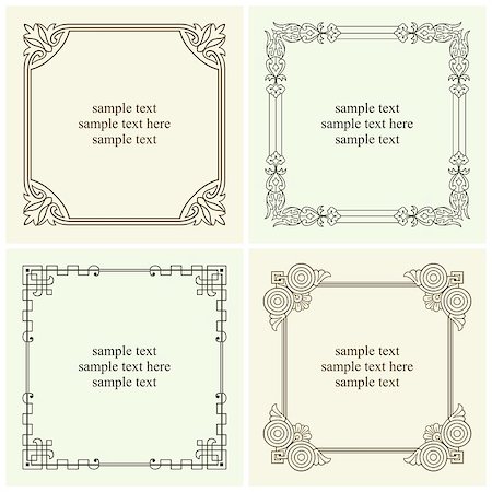 Set of decorative text frames Stock Photo - Budget Royalty-Free & Subscription, Code: 400-06850002