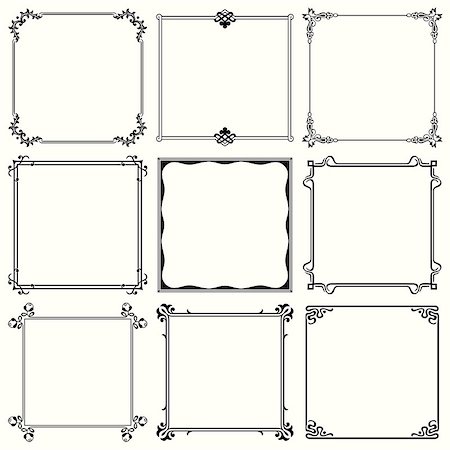 frame vector - Set of decorative frames (set 31) Stock Photo - Budget Royalty-Free & Subscription, Code: 400-06850003