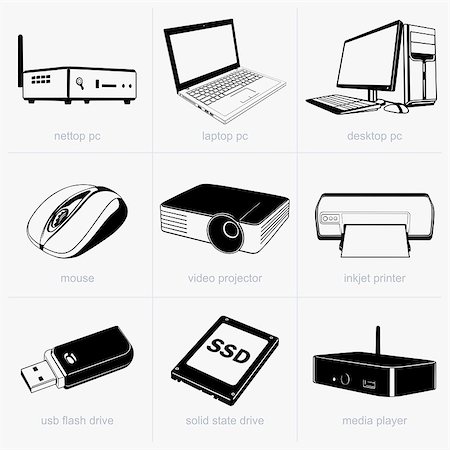 simsearch:400-06851376,k - Set of computer devices Stock Photo - Budget Royalty-Free & Subscription, Code: 400-06850013