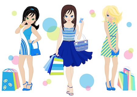 simsearch:400-04643147,k - three fashion shopping girls with shopping bags Foto de stock - Super Valor sin royalties y Suscripción, Código: 400-06850028