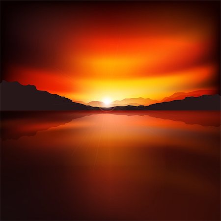 simsearch:400-07222923,k - abstract brown background with sunrise and mountains Photographie de stock - Aubaine LD & Abonnement, Code: 400-06850100