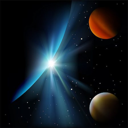 abstract space background with stars and planets Stockbilder - Microstock & Abonnement, Bildnummer: 400-06850103